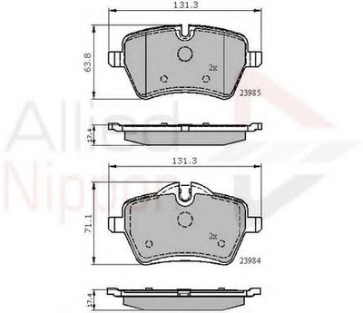 Комплект тормозных колодок, дисковый тормоз ANL Braking COMLINE