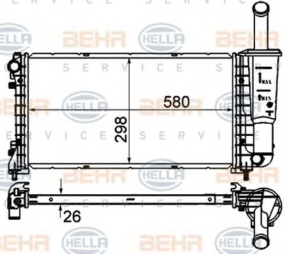 Радиатор, охлаждение двигателя BEHR HELLA SERVICE купить