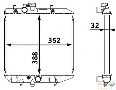 Радиатор, охлаждение двигателя BEHR HELLA SERVICE купить