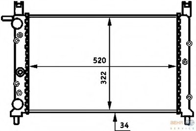 Радиатор, охлаждение двигателя BEHR HELLA SERVICE купить