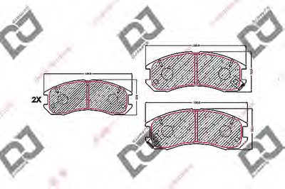 Комплект тормозных колодок, дисковый тормоз DJ PARTS