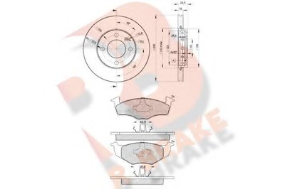 Комплект тормозов, дисковый тормозной механизм R BRAKE