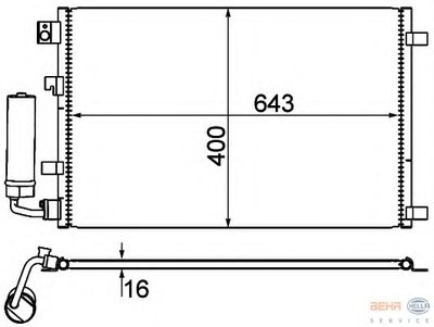 Конденсатор, кондиционер BEHR HELLA SERVICE HELLA купить