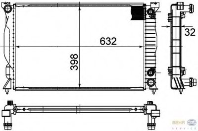 Радиатор, охлаждение двигателя BEHR HELLA SERVICE купить