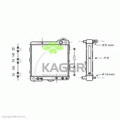 Радиатор, охлаждение двигателя KAGER купить