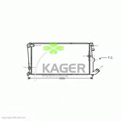 Радиатор, охлаждение двигателя KAGER купить