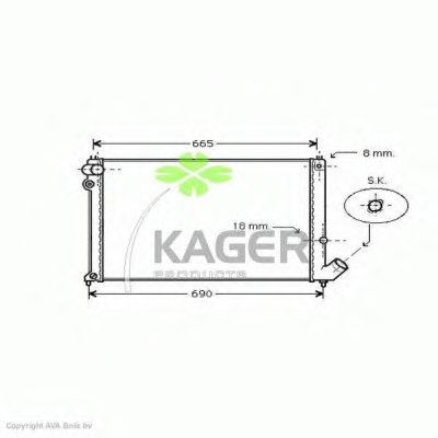 Радиатор, охлаждение двигателя KAGER купить