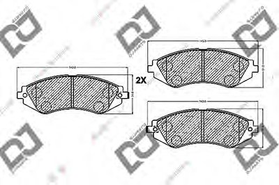 Комплект тормозных колодок, дисковый тормоз DJ PARTS