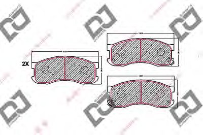 Комплект тормозных колодок, дисковый тормоз DJ PARTS
