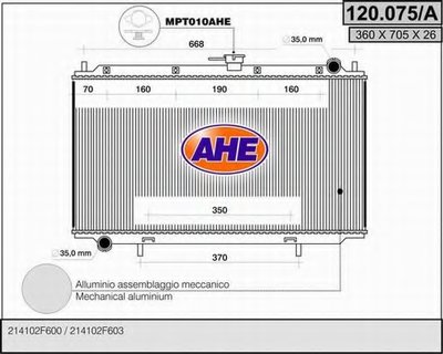 Радиатор, охлаждение двигателя AHE купить