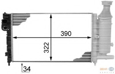 Радиатор, охлаждение двигателя BEHR HELLA SERVICE HELLA купить