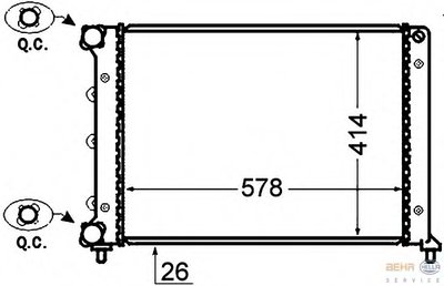 Радиатор, охлаждение двигателя BEHR HELLA SERVICE купить