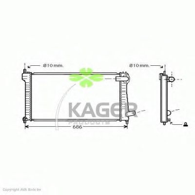 Радиатор, охлаждение двигателя KAGER купить