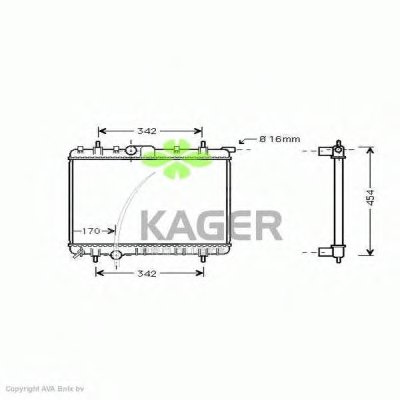 Радиатор, охлаждение двигателя KAGER купить