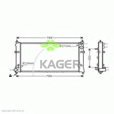 Радиатор, охлаждение двигателя KAGER купить