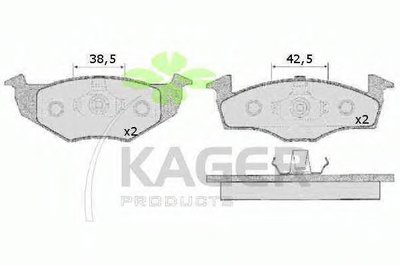 Комплект тормозных колодок, дисковый тормоз KAGER