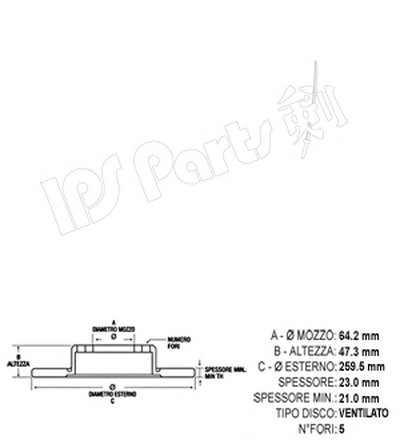 Тормозной диск IPS Parts IPS Parts купить