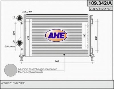 Радиатор, охлаждение двигателя AHE купить