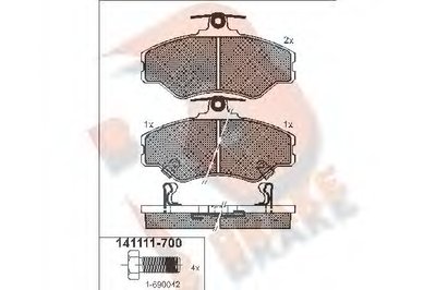 Комплект тормозных колодок, дисковый тормоз R BRAKE