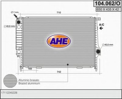 Радиатор, охлаждение двигателя AHE купить